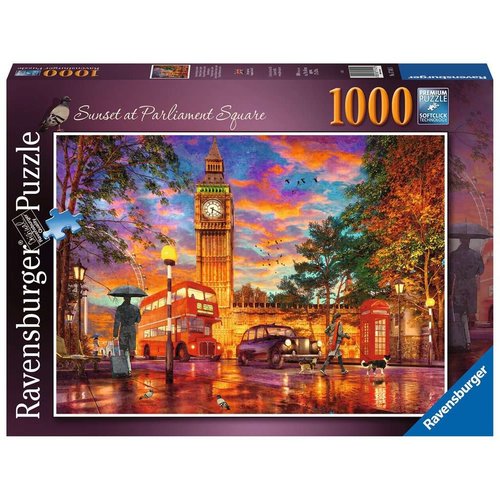  Ravensburger Zonsondergang op Parliament Square, Londen - 1000 stukjes 