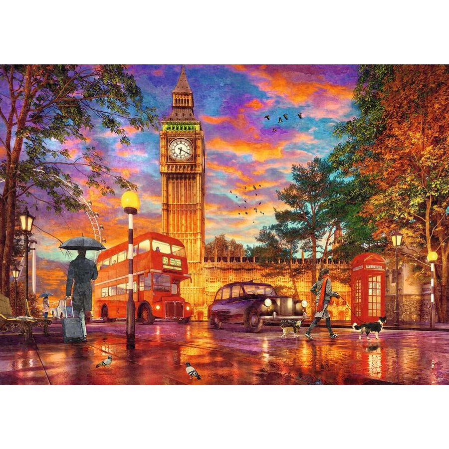 Coucher de soleil à Parliament Square, Londres - 1000 pièces de puzzle-2