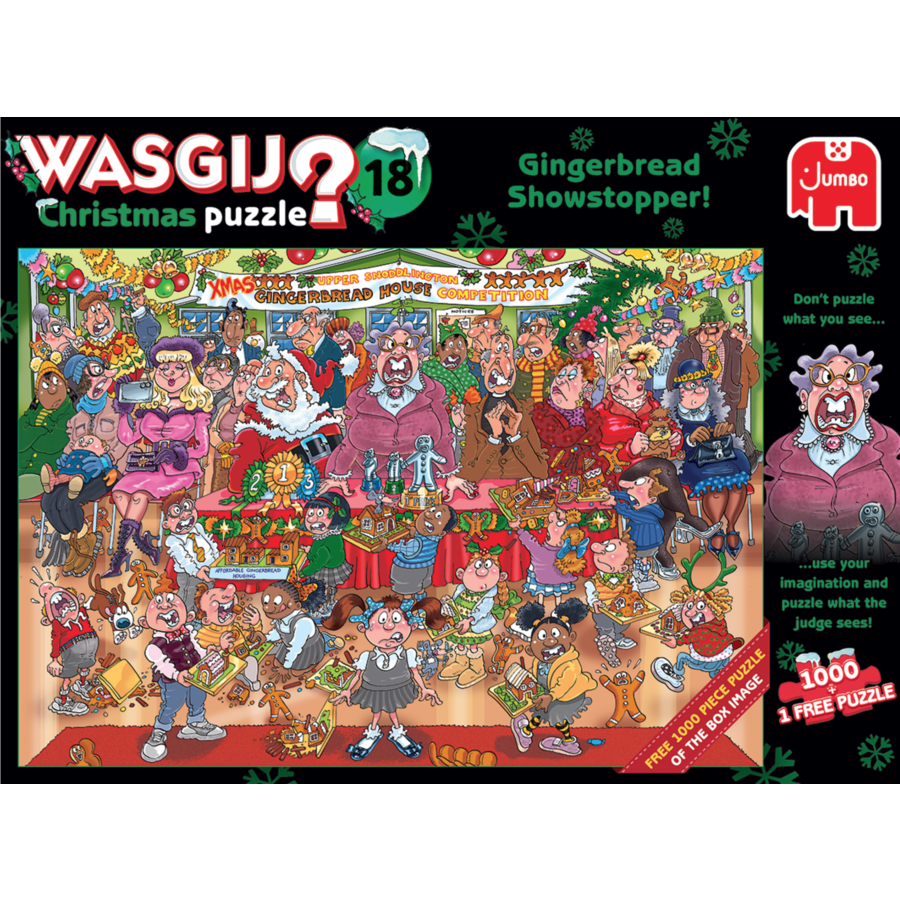 Wasgij Christmas 18 - Gingerbread Showstopper - 2 jigsaw puzzles of 1000 pieces-2