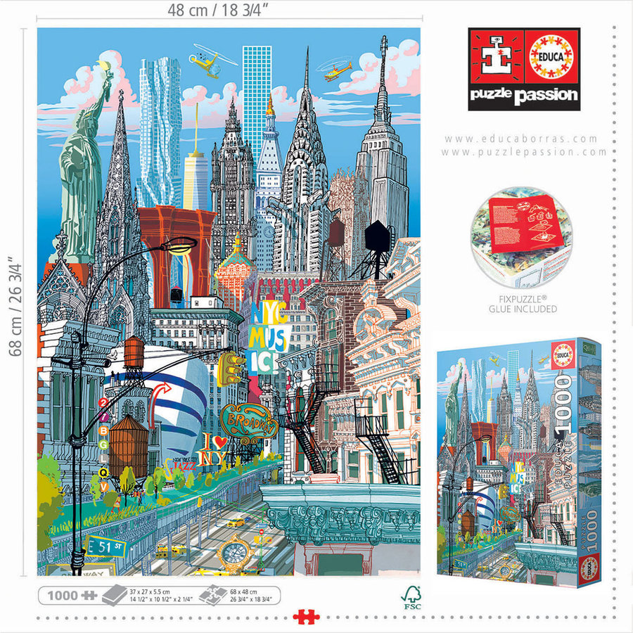 New York - Carlo Stanga - puzzel 1000 stukjes-3