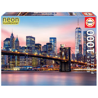 thumb-Brooklyn Bridge - Glow in the Dark - puzzel 1000 stukjes-1