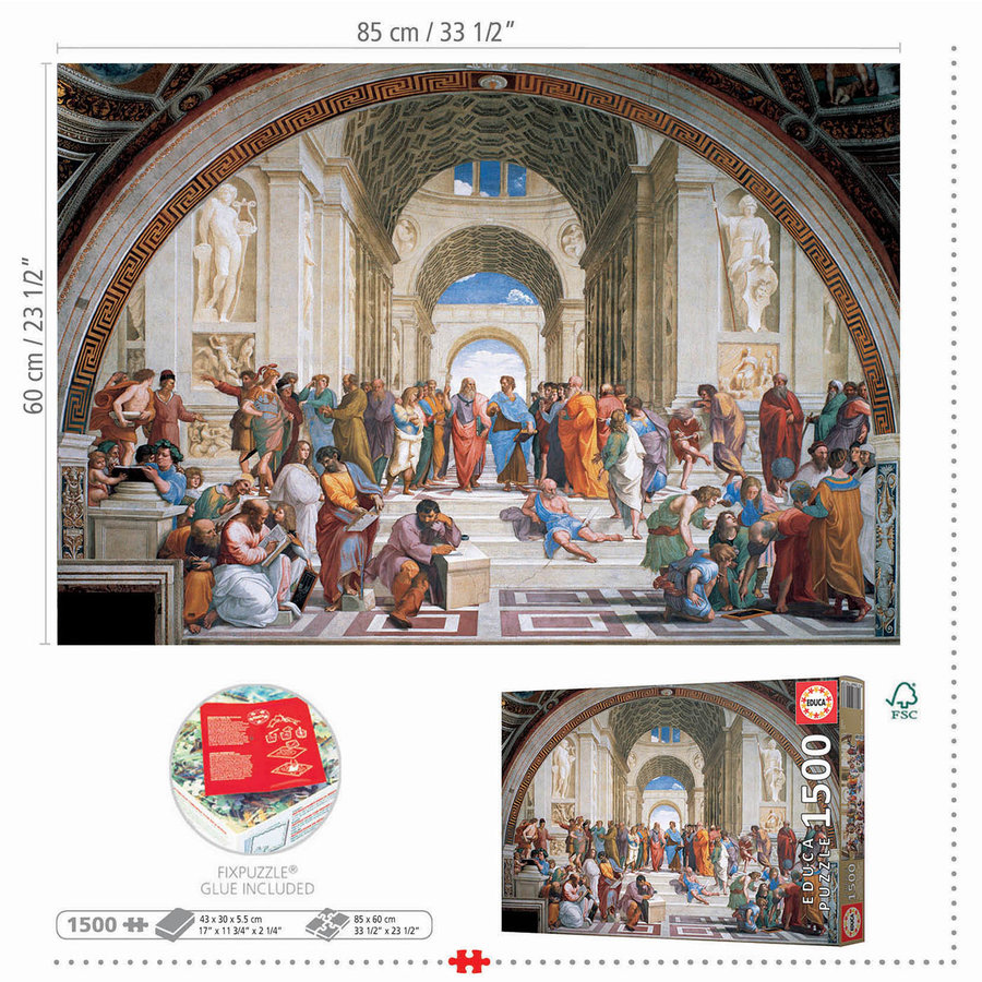 School Of Athens, Raphael - puzzle de 1500 pièces-3