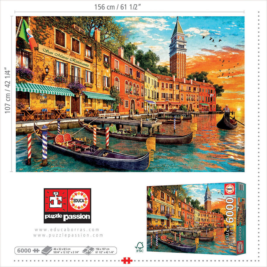 Coucher de soleil à San Marco - puzzle de 6000 pièces-3