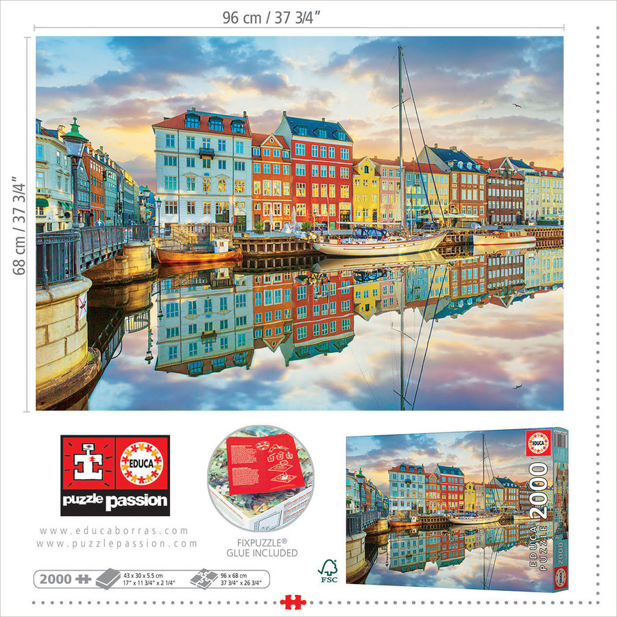 Port de Copenhague - puzzle de 2000 pièces-3