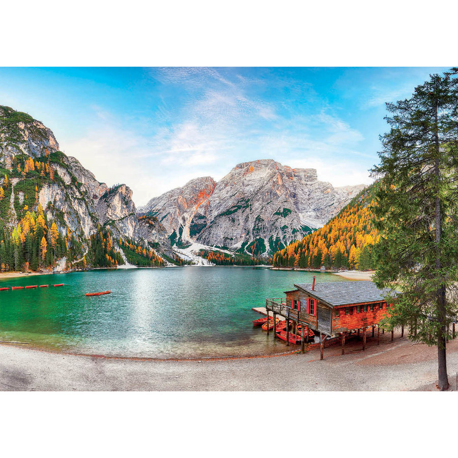 Lake Braies in autumn  - jigsaw puzzle of 3000 pieces-2