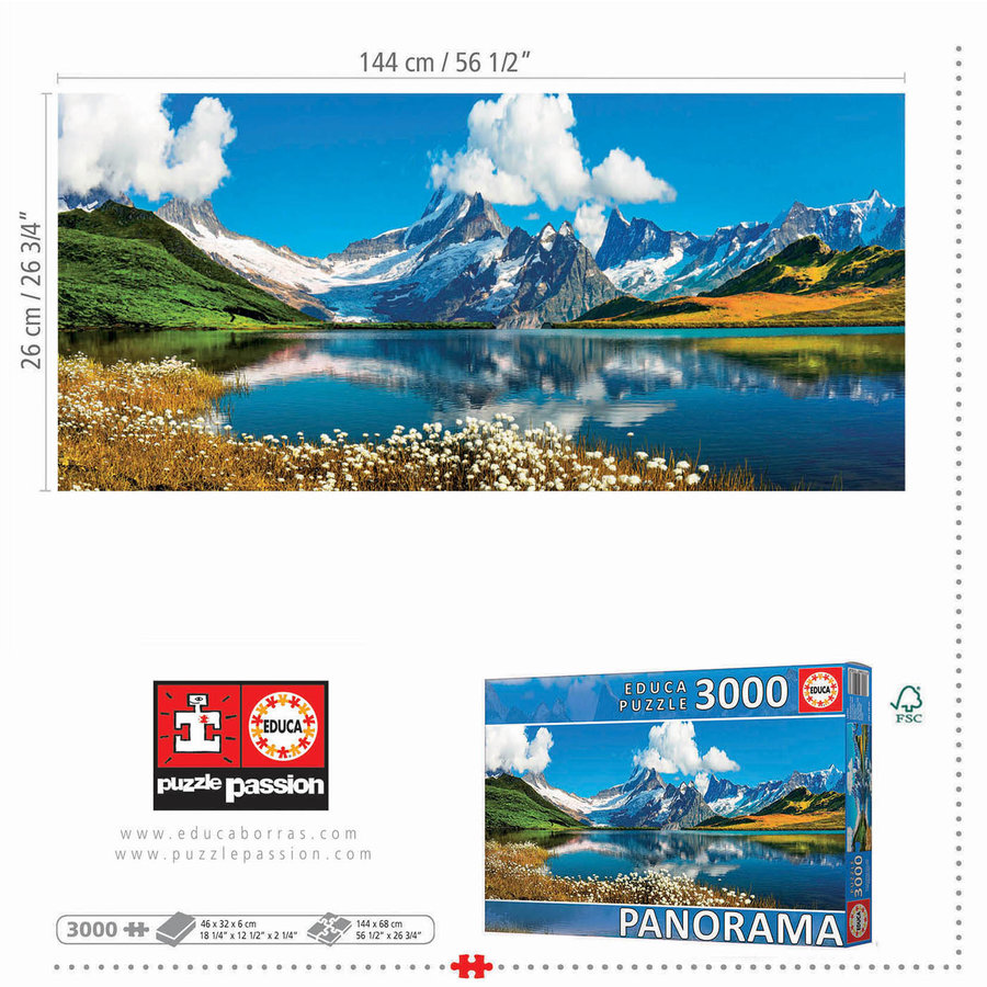 Lac en Suisse - panorama - puzzle de 3000 pièces-3