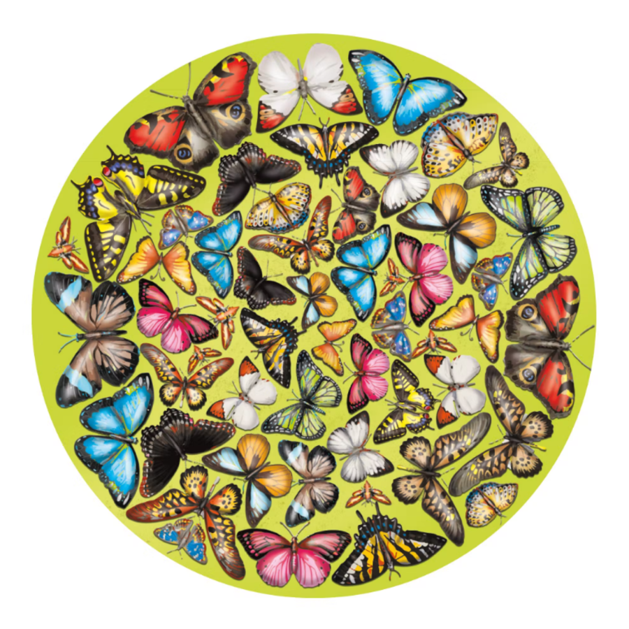 Papillon - Puzzle Double-face Ronde en Bois - 424 pièces-2