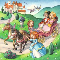 thumb-Petites Princesses - 3 puzzles de 49 pièces-4