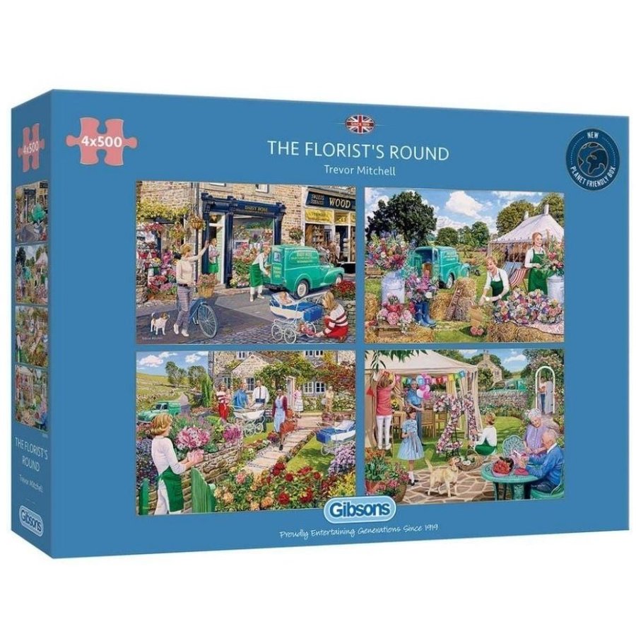 Une journée avec le fleuriste - 4 puzzles de 500 pièces-1