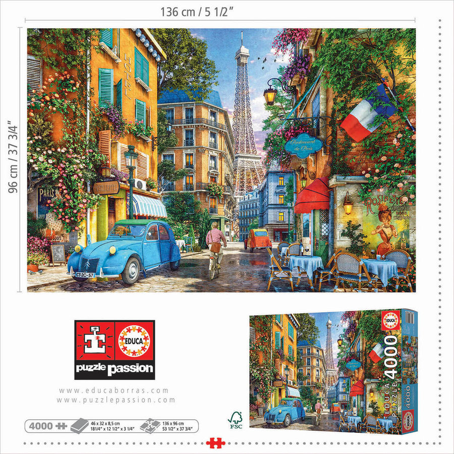 The Old Streets of Paris - jigsaw puzzle of 4000 pieces-3