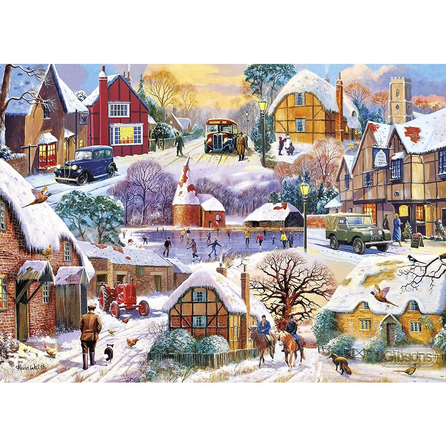 Winter Cottages - puzzel van 1000 stukjes-2