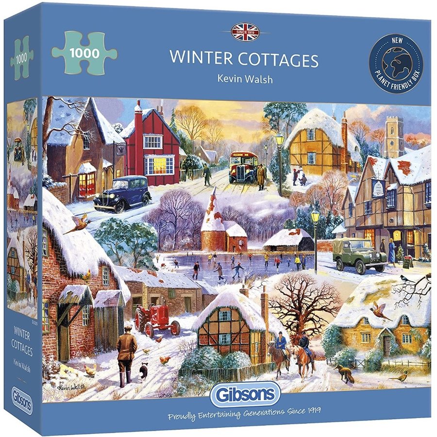 Winter Cottages - puzzel van 1000 stukjes-1