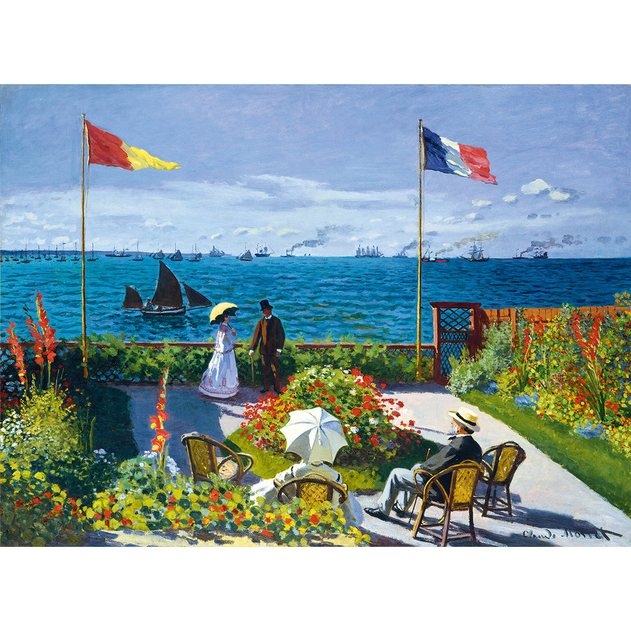 Claude Monet - Terrasse à Sainte-Adresse - puzzle de 3000 pièces-1