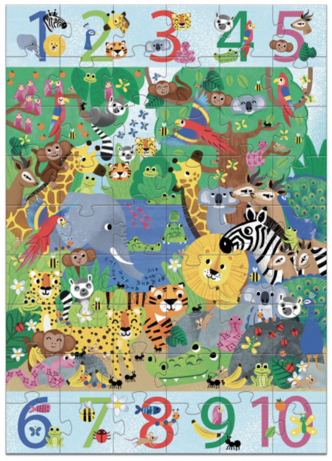 Djeco - Puzzles géants - 1 à 10 Jungle