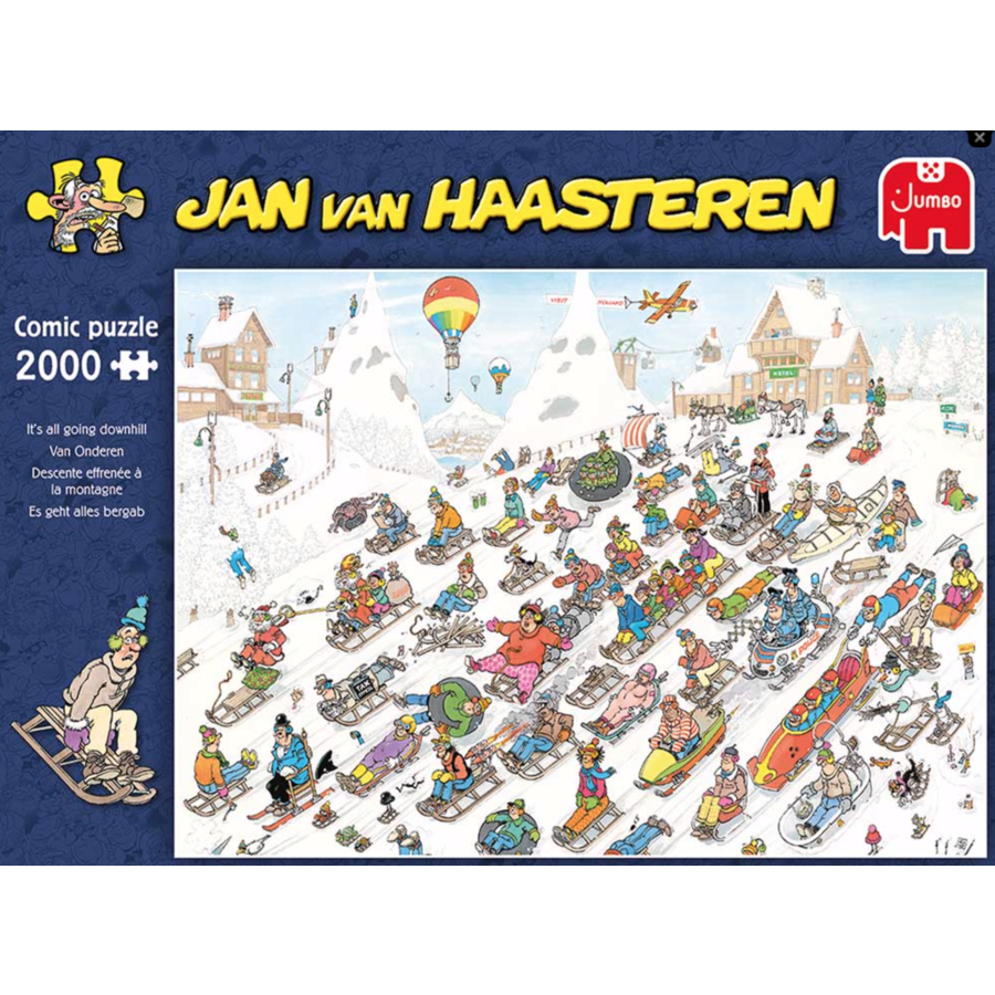 Descente effrénée à la montagne - Jan van Haasteren - puzzle de 2000 pièces-1