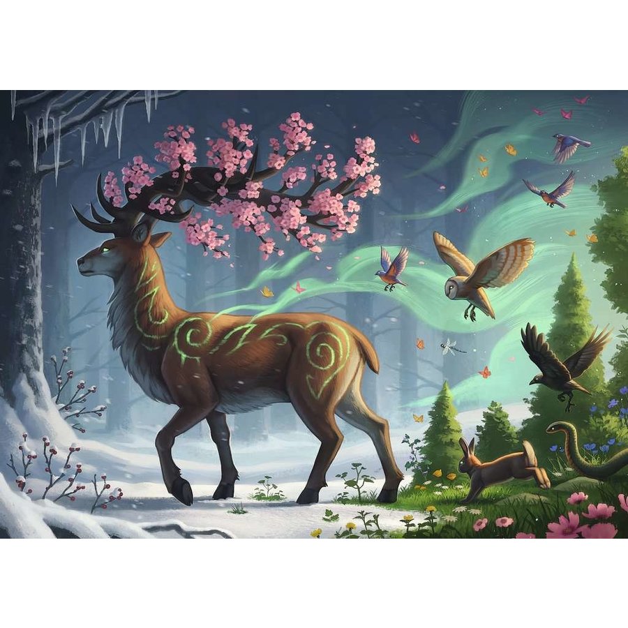 Deer of spring - puzzle of 1000 pieces-2