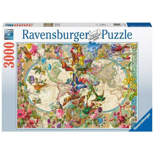  Ravensburger Wereldkaart van vlinders - 3000 stukjes 