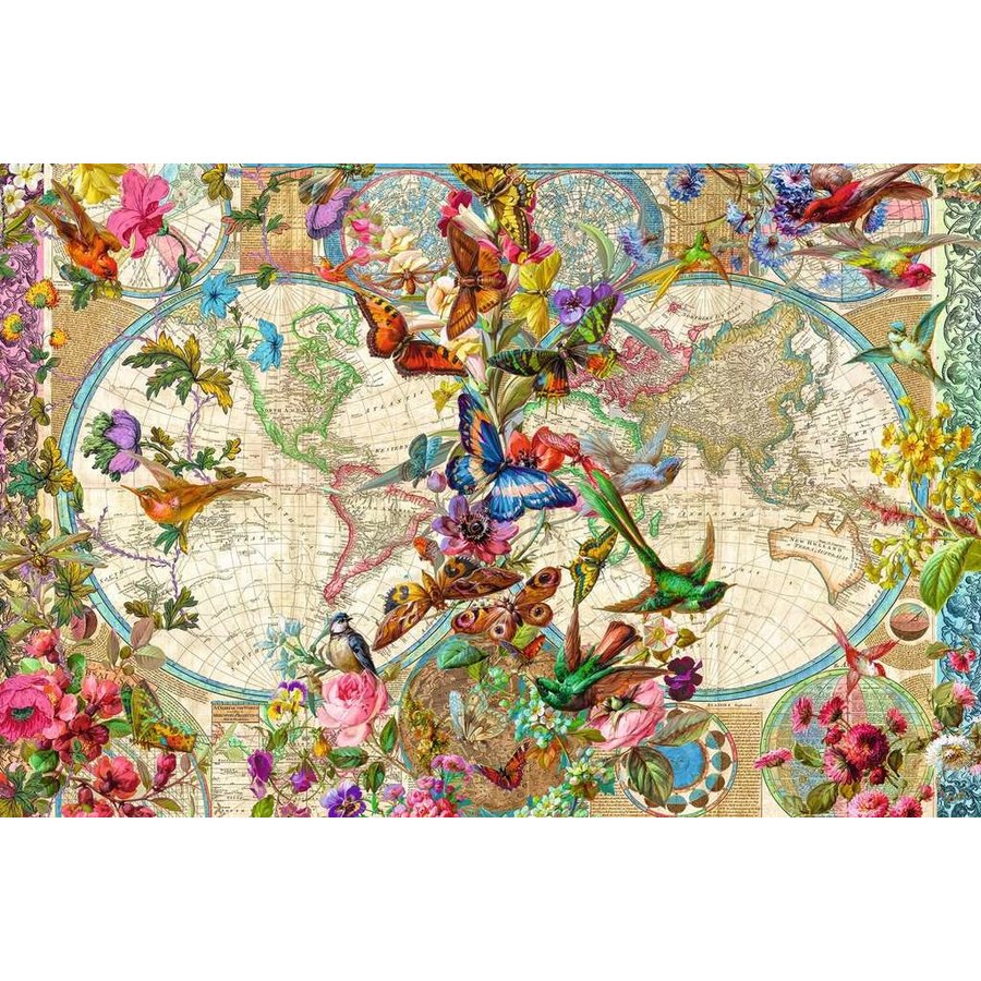 Carte mondiale des papillons - puzzle de 3000 pièces-2