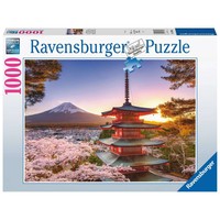 thumb-Mount Fuji cherry blossom, Japan - jigsaw puzzle of 1000 pieces-1