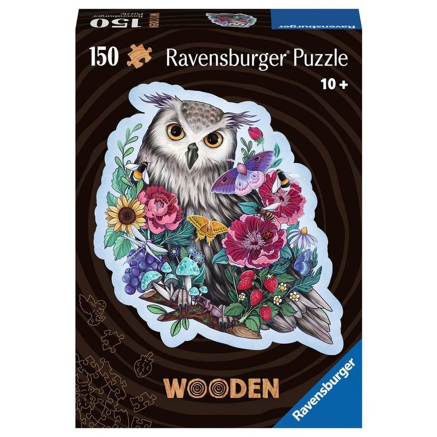 Hibou secret - Puzzle de contour en bois - 150 pièces-1