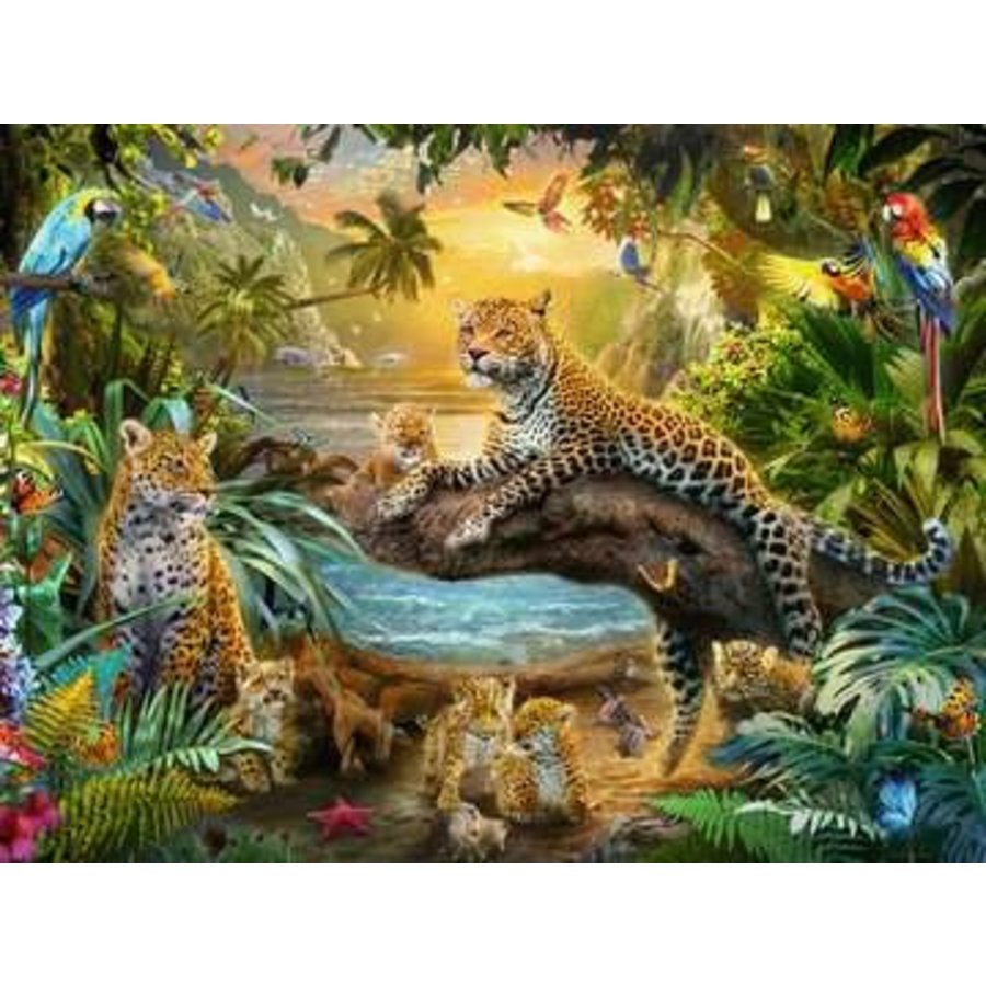 Léopards dans la jungle  - puzzle de 1500 pièces-2