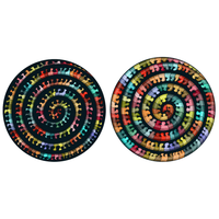thumb-Millepedes - Dubbelzijdige Ronde puzzel in hout - 324 stukjes-2