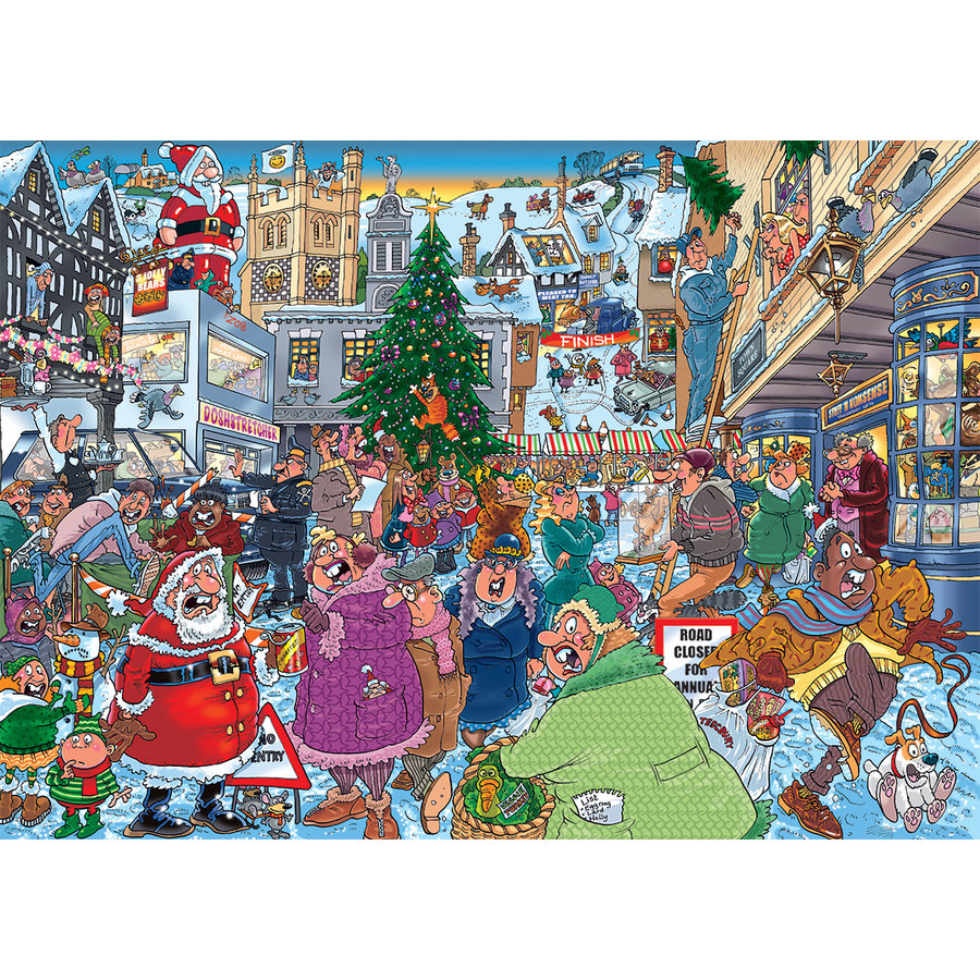 Wasgij Christmas 19 - Santa Dash - 2 jigsaw puzzles of 1000 pieces-2