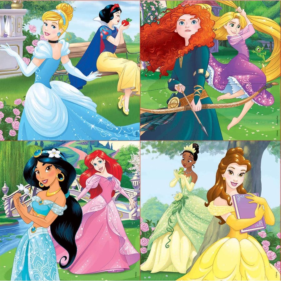 4 puzzles of Disney Princess - 12, 16, 20 and 25 pieces-2