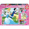 4 puzzels van Disney Prinsessen - 12, 16, 20 en 25 stukjes