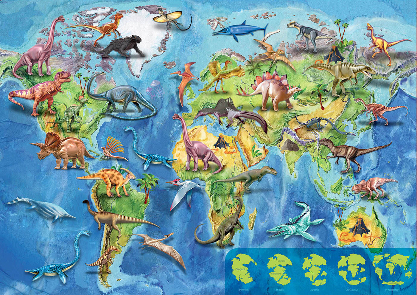Puzzle + poster 150 pièces Dinosaures, +6 ans achat vente écologique -  Acheter sur