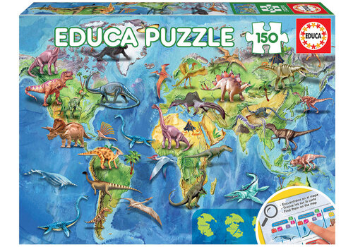  Educa World map Dinosaurs - 150 pieces 