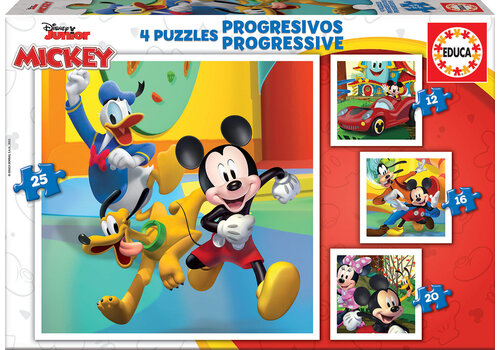  Educa 4 puzzles of Mickey & Friends - 12, 16, 20 and 25 pieces 