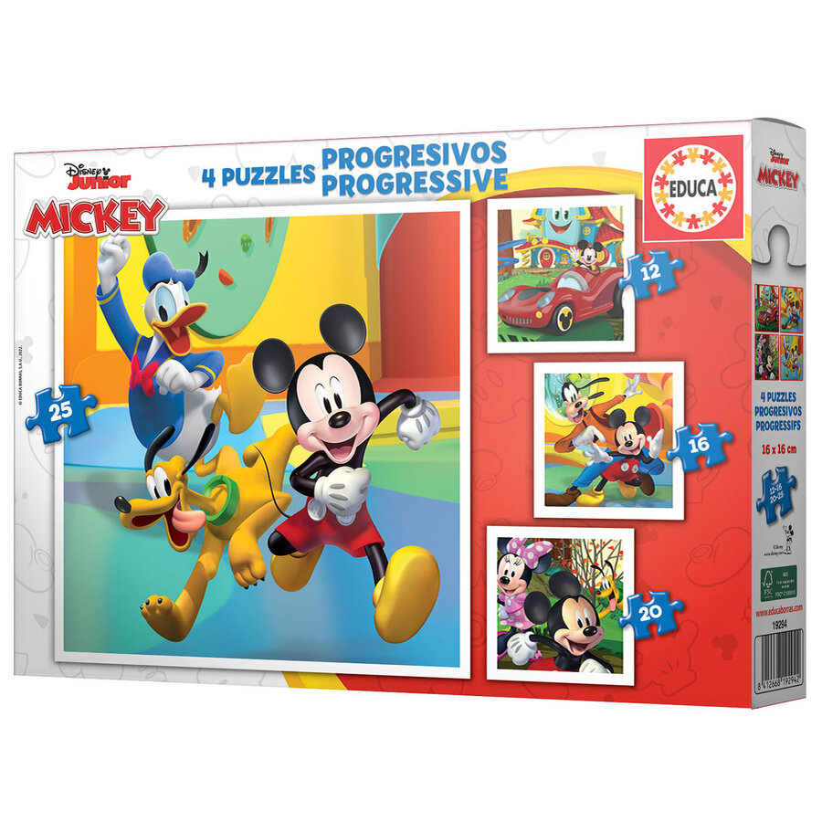 4 puzzels van Mickey & Friends - 12, 16, 20 en 25 stukjes-3