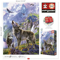 thumb-Wolves on the rocks - jigsaw puzzle of 500 pieces-3