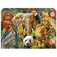 thumb-Collage Animaux Sauvages - puzzle de 500 pièces-1