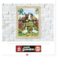 thumb-Donkeys at the fence - jigsaw puzzle of 500 pieces-4