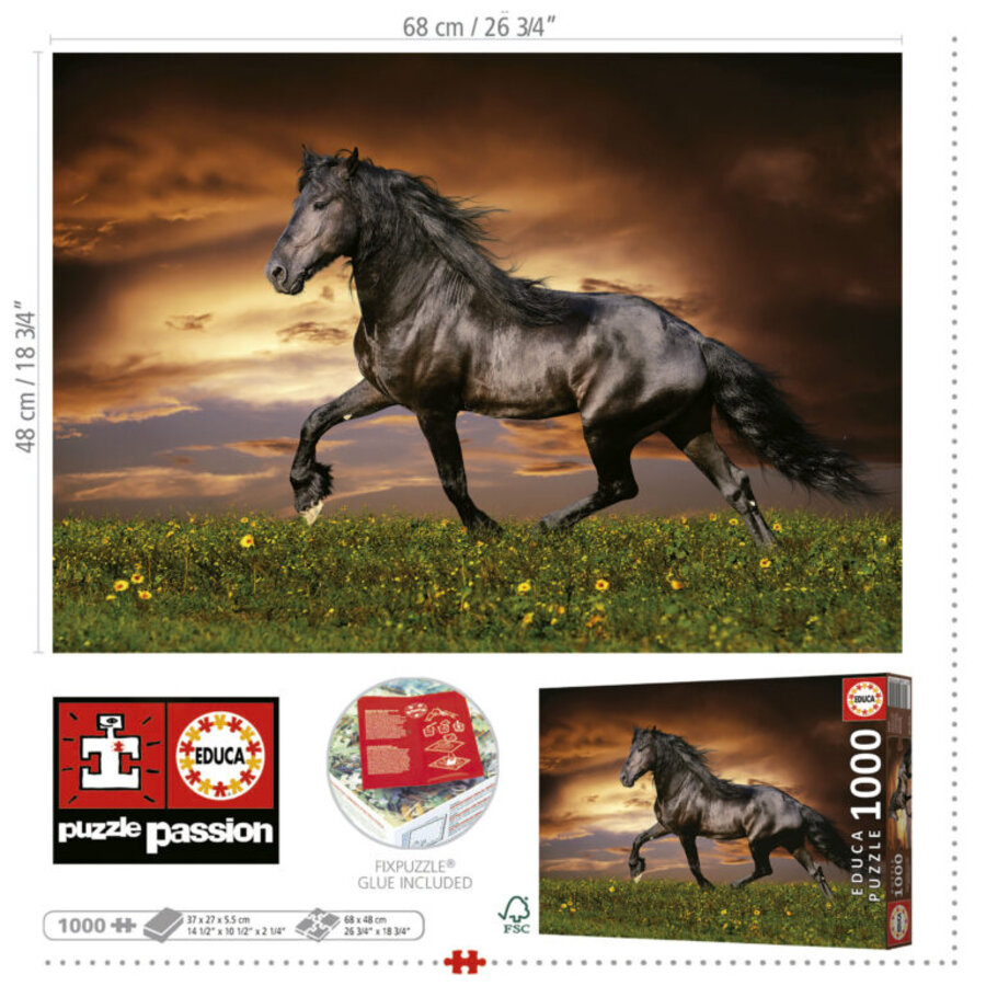 Horse at Trot - puzzle of 1000 pieces-3
