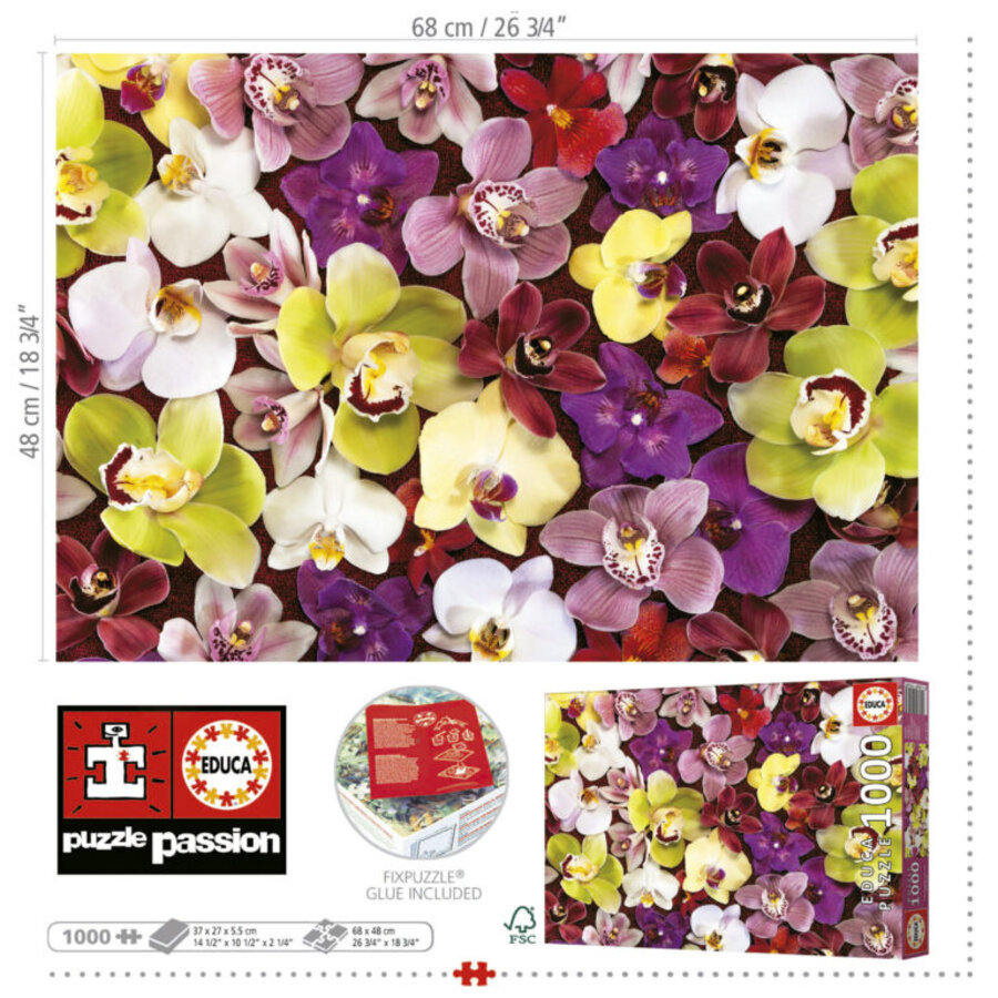 Orchid Collage - puzzle of 1000 pieces-3