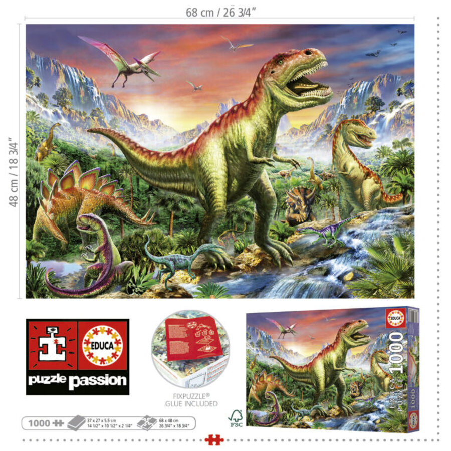 Puzzle Mappemonde Dinosaures - EDUCA - 150 pièces - Pour Enfant de