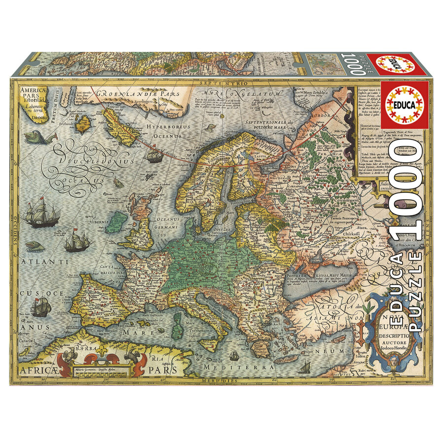 Kaart van Europa - puzzel 1000 stukjes-1