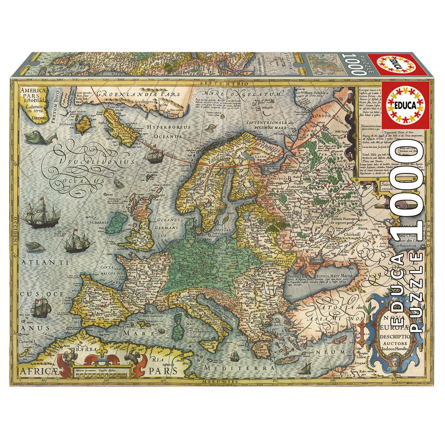 Map of Europe - puzzle of 1000 pieces-1