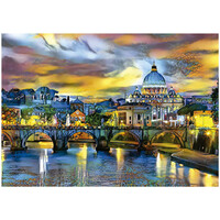 thumb-St Peter's Basilica and St Angelo Bridge - jigsaw puzzle of 1500 pieces-2