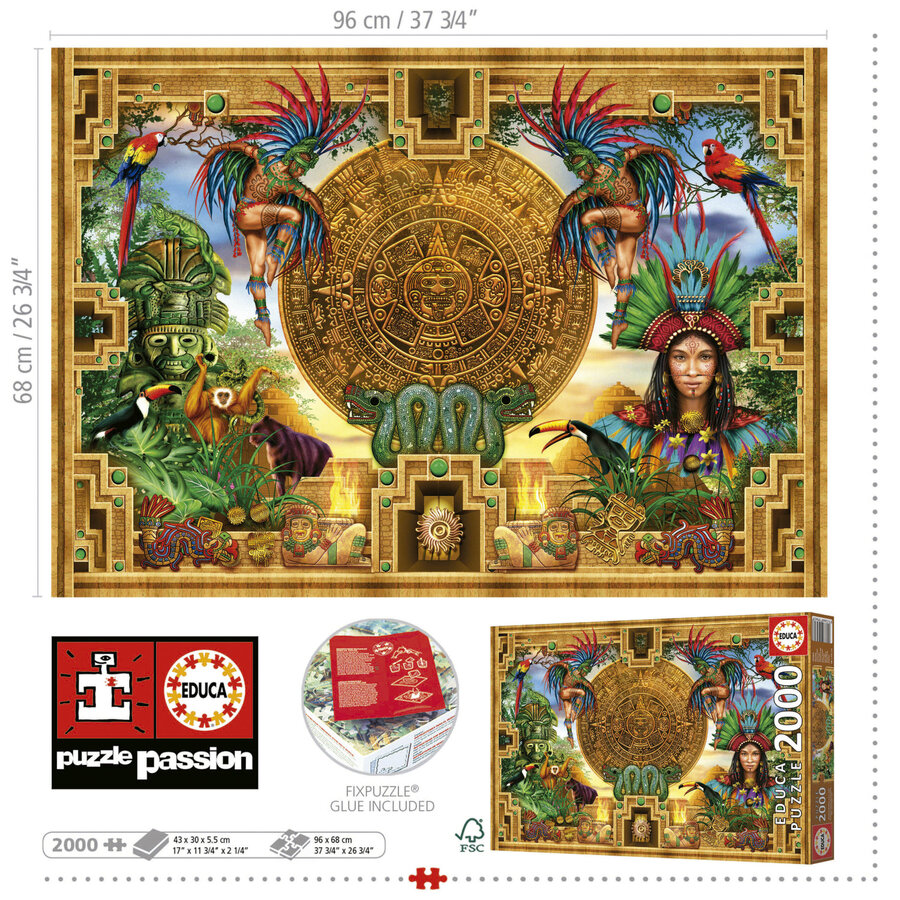 Aztec Maya Assembly - jigsaw puzzle of 2000 pieces-3