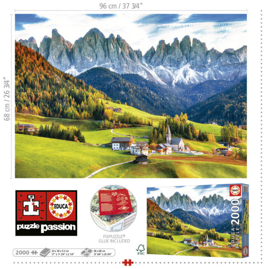 Autumn in the Dolomites - jigsaw puzzle of 2000 pieces-3