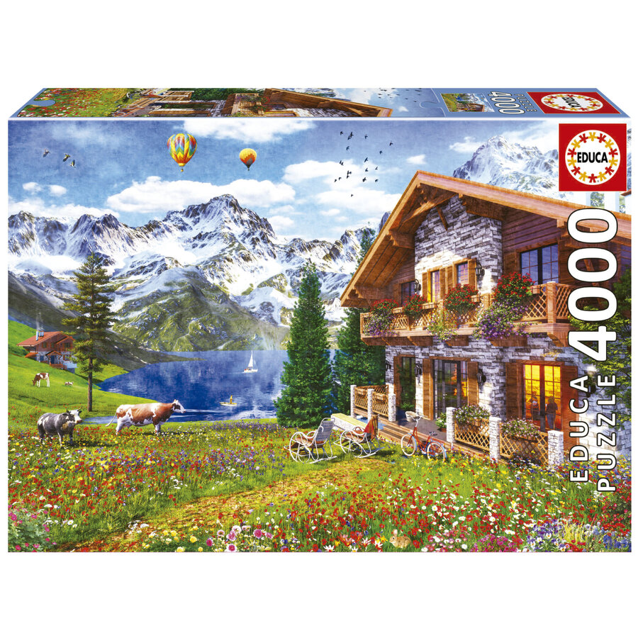 Chalet in de Alpen - puzzel van 4000 stukjes-1
