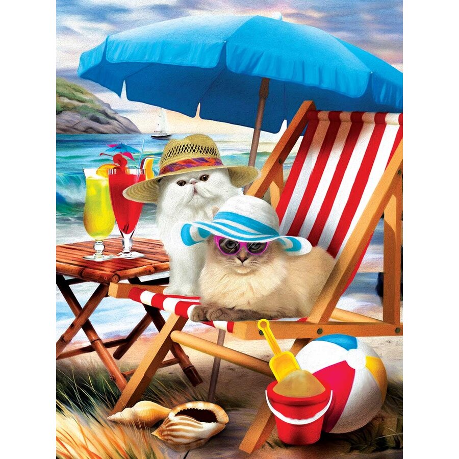 Beach Cats - jigsaw puzzle of 300 XXL pieces-1