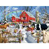 Lori Schory - Winter Barn - jigsaw puzzle of 300 XXL pieces