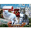 SUNSOUT Winter Kitties - puzzle de 300 XXL pièces