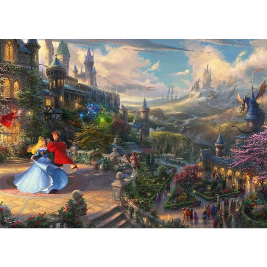 La Belle au Bois Dormant dansant dans la Lumière Enchantée - Thomas Kinkade - puzzle de 1000 pièces-2