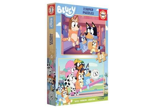  Educa BOIS: Bluey - 2 x 25 pièces 